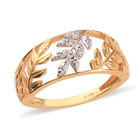 Diamond Leaf Vine Ring (Size L) in 14K Gold Overlay Sterling Silver