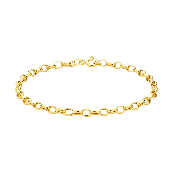 Close Out Deal 9K Yellow Gold Belcher Chain Bracelet (Size 7.5)