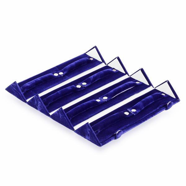 Handmade Velvet Ring Folder Boxe - Blue