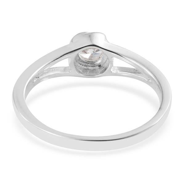 J Francis - Sterling Silver (Rnd) Solitaire Ring Made with Finest CZ