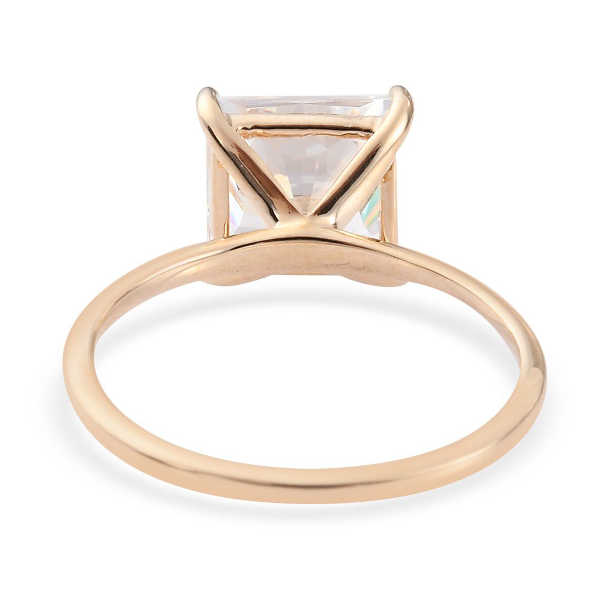 Lustro Stella 9K Yellow Gold Solitaire Ring Made with Finest CZ