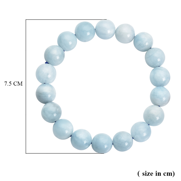 Aquamarine Beads Bracelet (Size -7 Stretchable) 144.00 Ct.