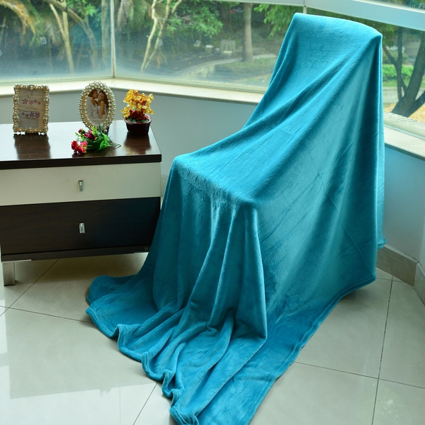 Superfine Microfibre Flannel Blanket Light Sea Green (Size 200x150 Cm)