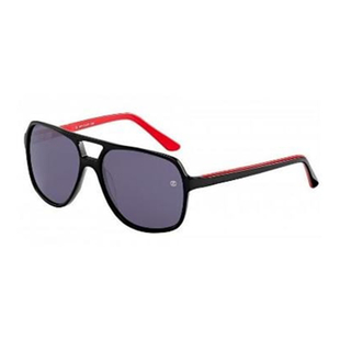 DAVIDOFF Unisex Black Shield Sunglasses with Red Interior and Black Lenses