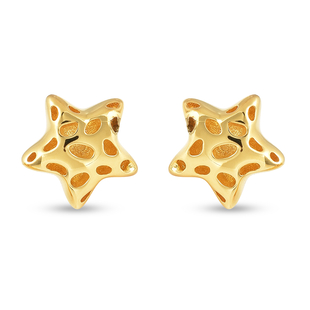RACHEL GALLEY Shimmer Collection - Yellow Gold Overlay Sterling Silver Star Stud Earrings (with Push