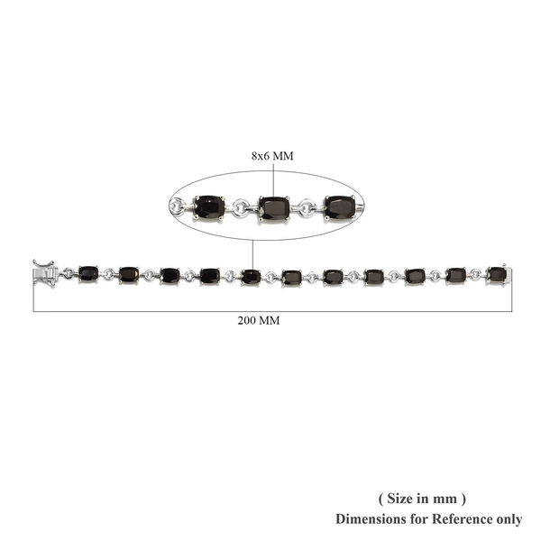 Elite Shungite Bracelet (Size 7.75) in Platinum Overlay Sterling Silver 11.00 Ct, Silver wt 10.93 Gms
