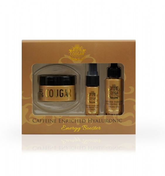 Cougar- Caffeine Enriched Set (Incl. Caffeine Enriched Hyaluronic Facial Oil - 30ml, Day & Night Cre
