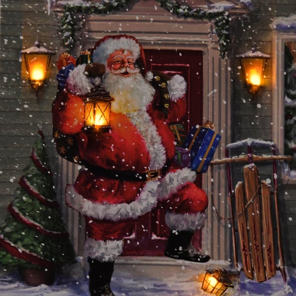 Christmas Santa Claus Painting (Size 40X30X1.8 CM)