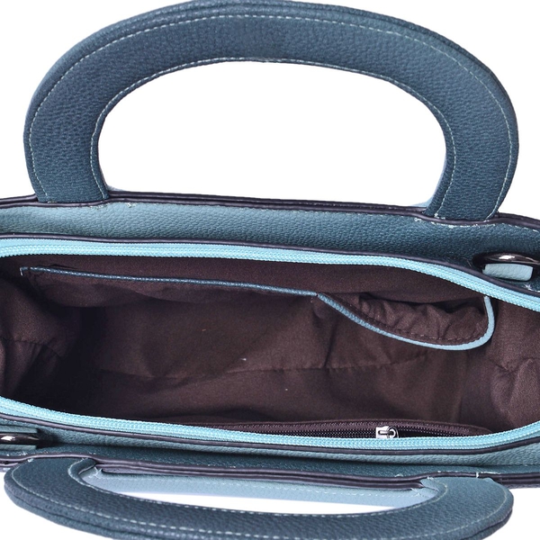 Green Colour Tote Bag with Adjustable Shoulder Strap (Size 29x24.5x11 Cm)
