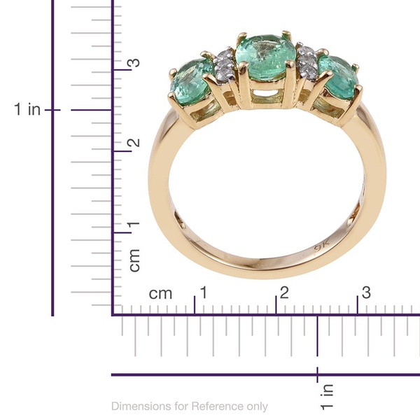 9K Y Gold Boyaca Colombian Emerald (Ovl 0.80 Ct), Diamond Ring 1.750 Ct.
