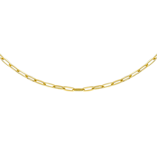 9K Yellow Gold Paper Clip Necklace (Size - 18) with Spring Ring Clasp