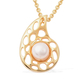 RACHEL GALLEY - Freshwater Pearl Pendant with Chain (Size 30) in Yellow Gold Overlay Sterling Silver, Silver wt. 10.86 Gms