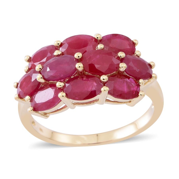 Limited Edition - 9K Y Gold AAAA Ruby (Ovl) Ring 6.000 Ct.