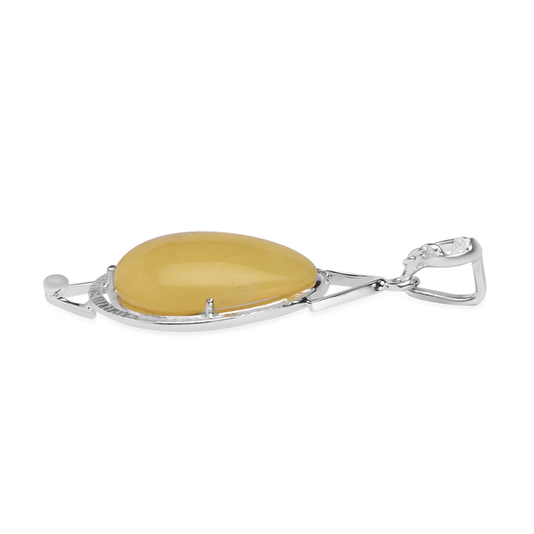 Butterscotch Amber Pendant in Sterling Silver, Silver Wt. 9.20 Gms