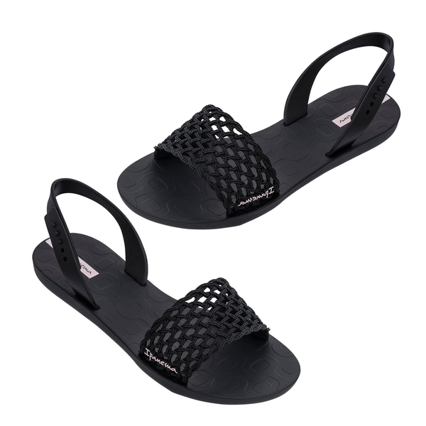 Ipanema Breezy Sandal with Adjustable Ankle Strap (Size 3) - Black
