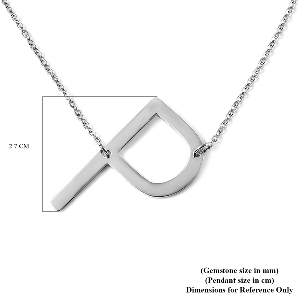 Inital P Necklace (Size - 20) in Stainless Steel