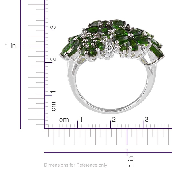 Chrome Diopside (Ovl) Ring in Platinum Overlay Sterling Silver 5.750 Ct.