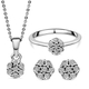 3 Piece Set - Diamond Ring, Pendant with Chain (Size 20) and Stud Earrings (with Push Back) in Rhodi