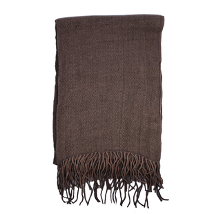 FIORUCCI Knitted Dark Brown Colour Scarf (Size 180x60cm)
