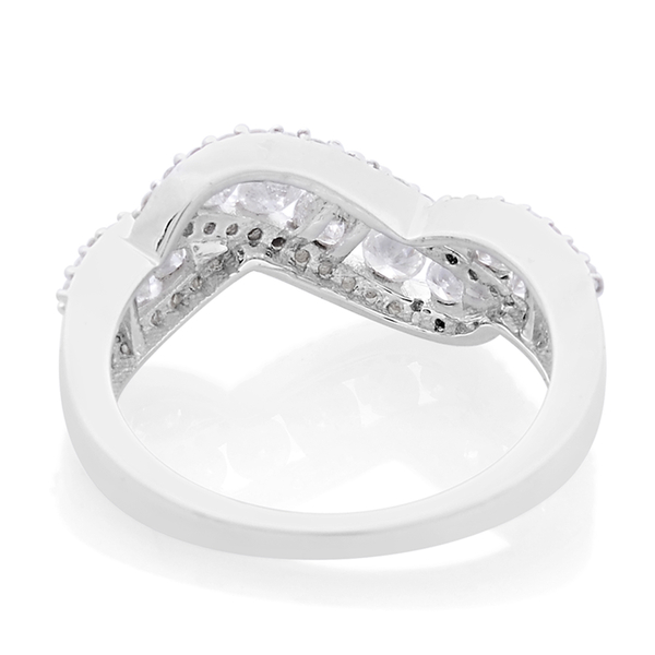 9K White Gold 1 Carat Diamond Crossover Ring SGL Certified I3 G-H
