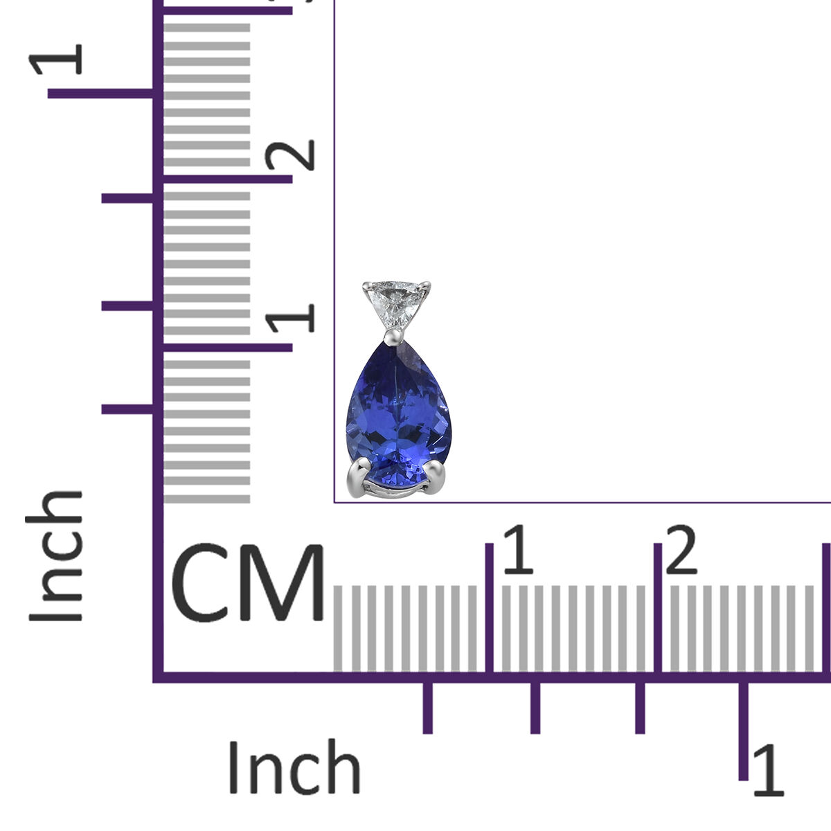 RHAPSODY 950 Platinum AAAA Tanzanite (Pear 1.700 Ct) Diamond (VS-E-F) Pendant 1.800 Ct.