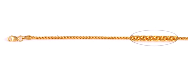 Vicenza Collection 9K Yellow Gold Spiga Chain (Size 30), Gold wt 5.00 Gms.