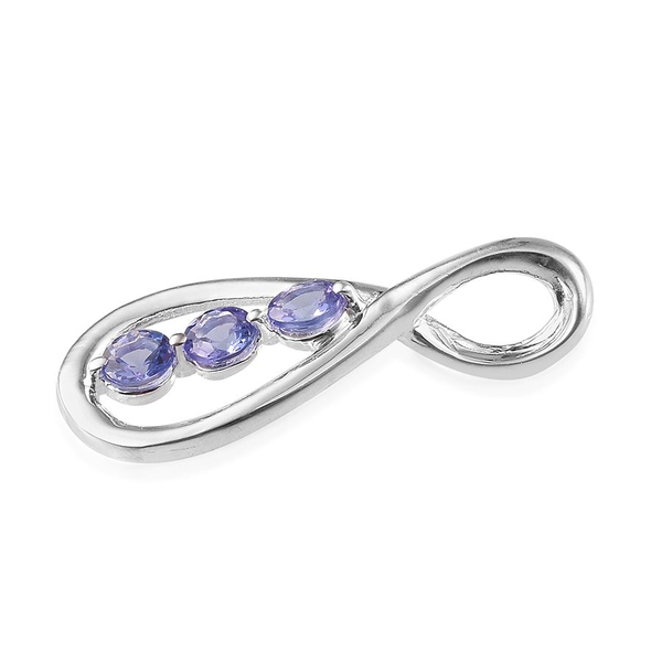 Tanzanite (Rnd) Trilogy Pendant in Sterling Silver 1.000 Ct.