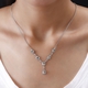 Turkizite and Diamond Necklace (Size - 18 with 2 inch Extender) in Platinum Overlay Sterling Silver 2.86 Ct, Silver Wt. 6.19 Gms