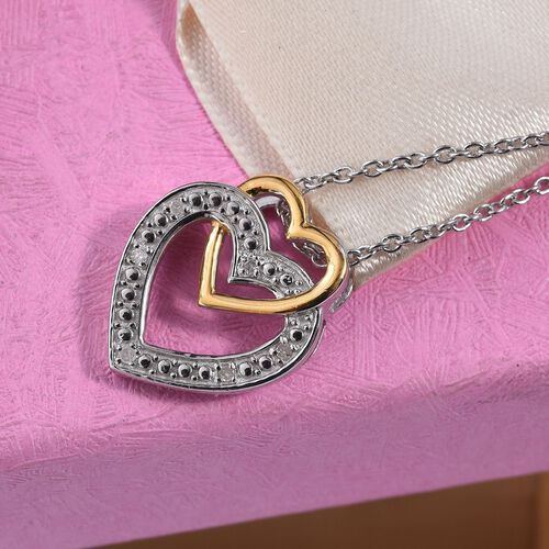 Diamond Link Heart Pendant with Chain in Platinum and Gold ... (500 x 500 Pixel)