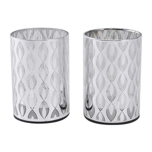 Set of 2 - LED Leaf Shaped Pattern Lantern (AAA Battery not included) (Size 10x7 Cm)