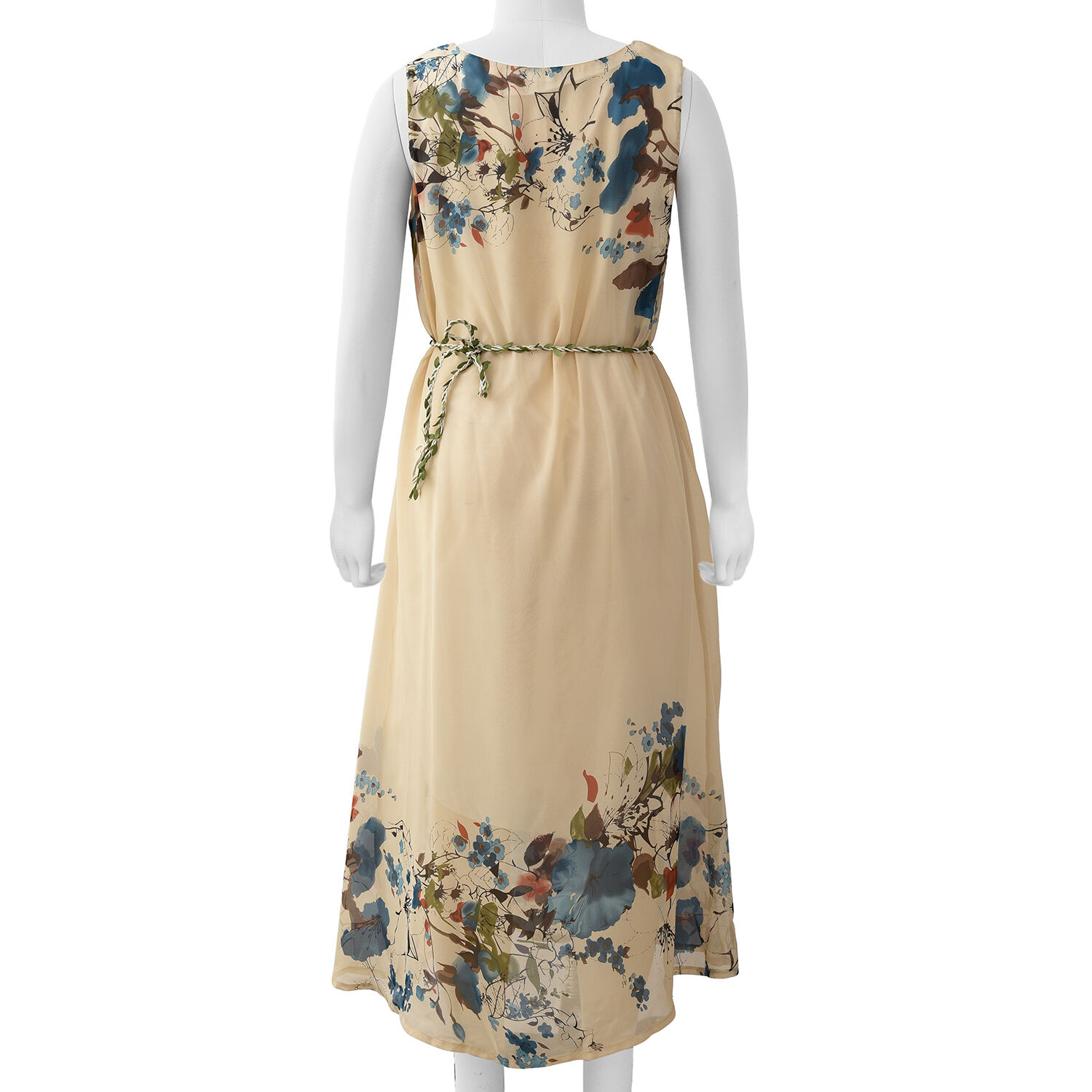 Coffee Colour Plum Blossom Flower Pattern One Piece Dress