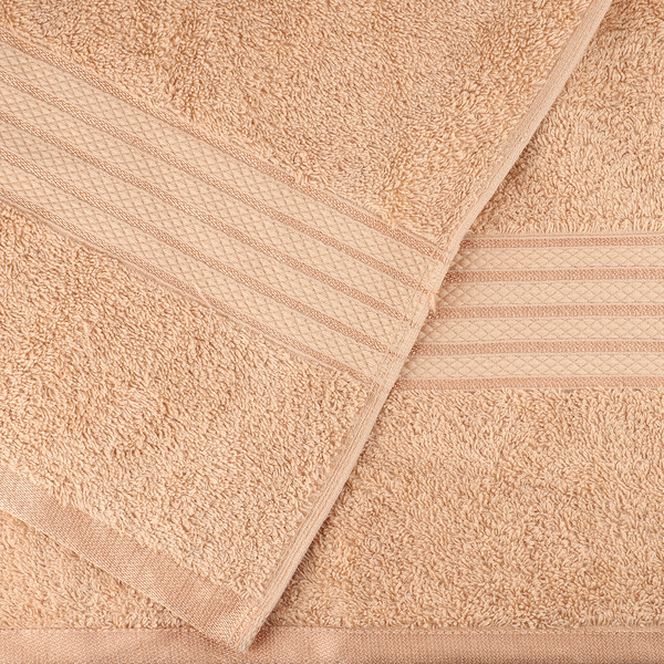 3 Piece Set - 100% Egyptian Cotton Bath Towel (Size 76x137Cm), Hand Towel (Size 41x71Cm) and Face Towel (Size 30 Cm) - Beige