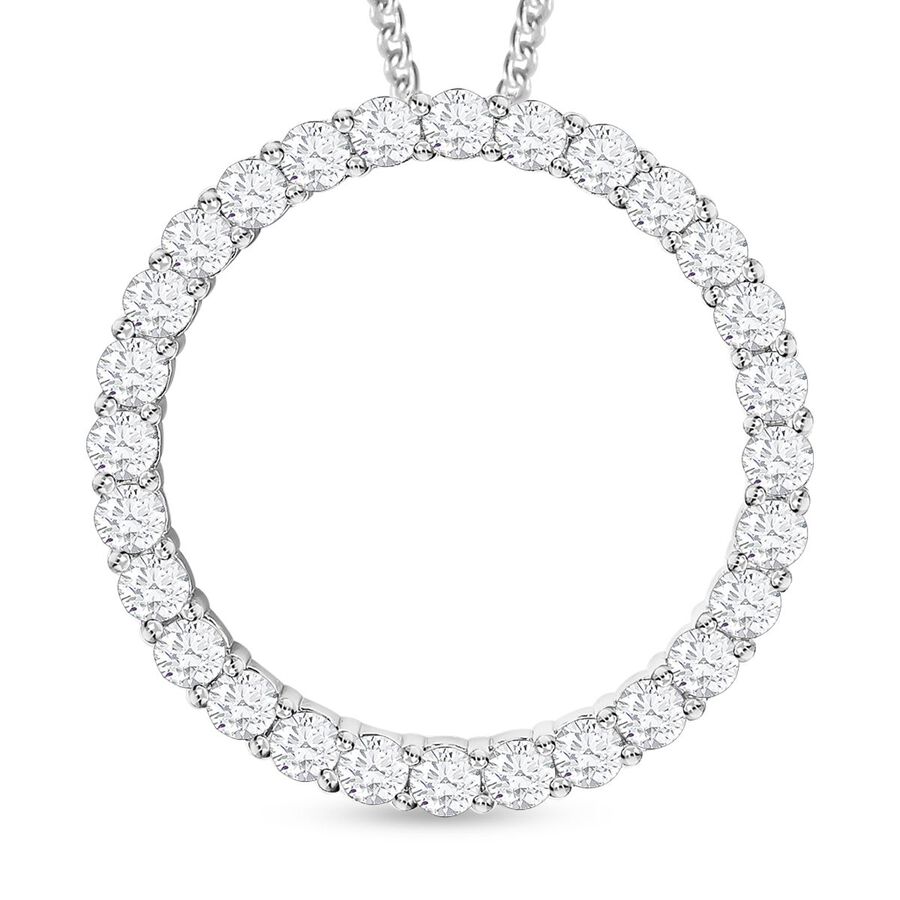 2 Ct. Moissanite Circle of Life Pendant in Rhodium Plated Sterling