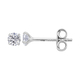 Moissanite Stud Earrings (With Push Back) in Rhodium Overlay Sterling Silver