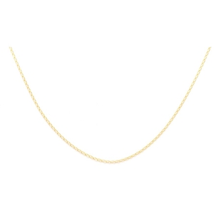 Italian Made- 9K Yellow Gold Oval Curb Necklace (Size - 18)