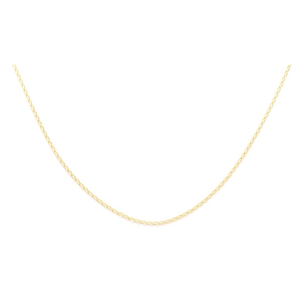 Italian Made- 9K Yellow Gold Oval Curb Necklace (Size - 18)