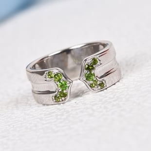 Sundays Child - Chrome Diopside Ring in Platinum Overlay Sterling Silver