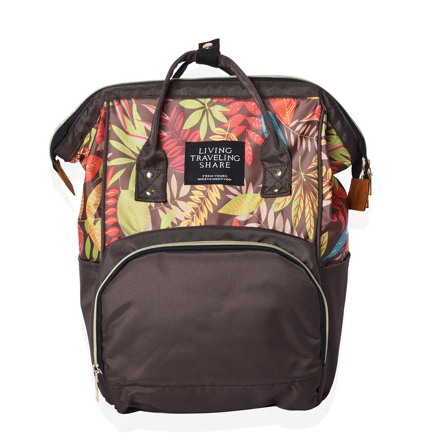Multi Pocket Backpack with Zipper Closure and Adjustable Shoulder Strap