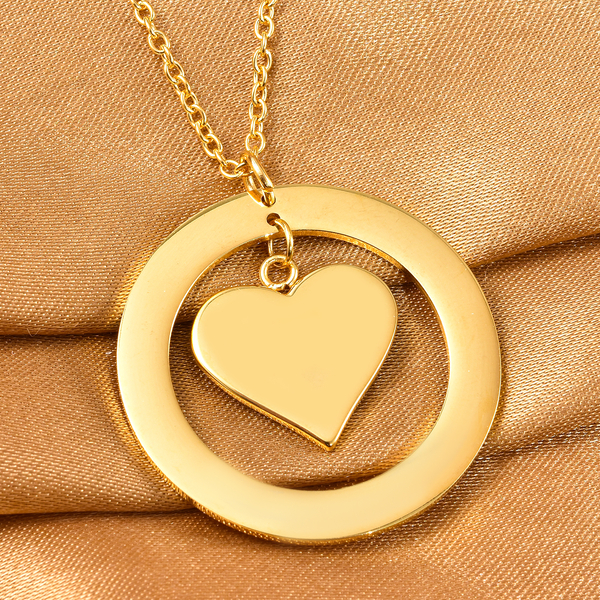 Heart Necklace (Size - 20) in Yellow Gold Tone