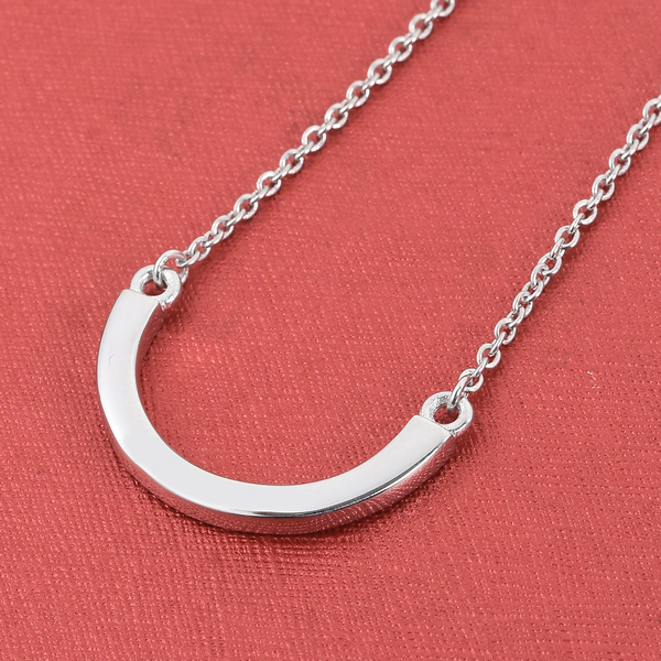 Platinum Overlay Sterling Silver Necklace (Size 18)