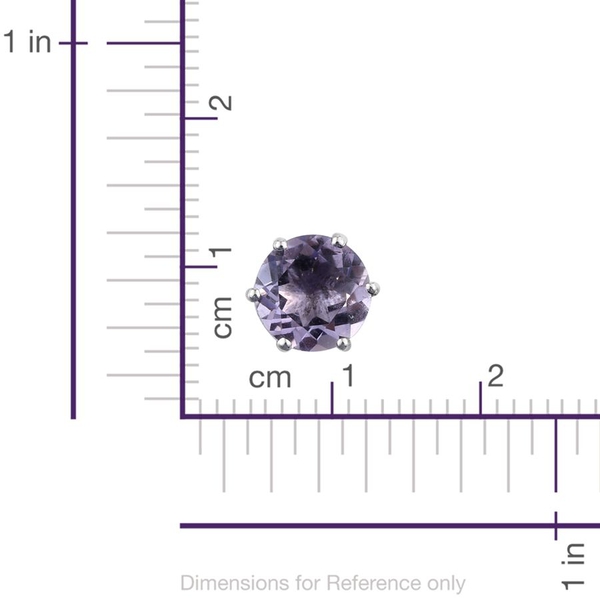 Rose De France Amethyst (Rnd) Stud Earrings (with Push Back) in Platinum Overlay Sterling Silver 2.250 Ct.