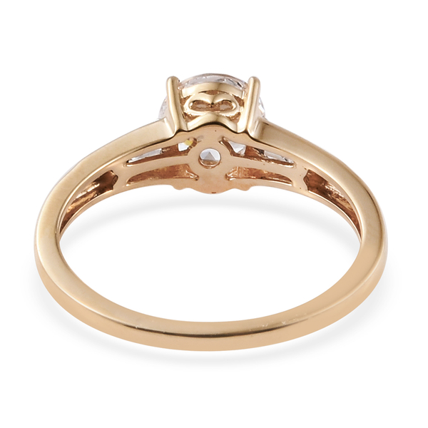 Lustro Stella - 9K Y Gold (Rnd) Ring Made with Finest CZ