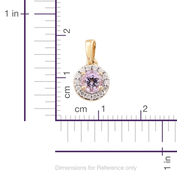 14K Y Gold Pink Tanzanite (Rnd), Diamond (I2-G-H) Pendant 0.750 Ct.