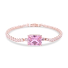 Simulated Pink Sapphire and Simulated Diamond Bracelet (Size - 7.5) in Rose Gold Tone