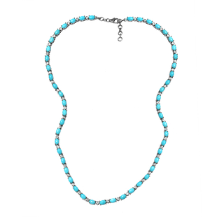 Arizona Sleeping Beauty Turquoise and Natural Cambodian Zircon Necklace (Size - 20 With 2 Inch Exten