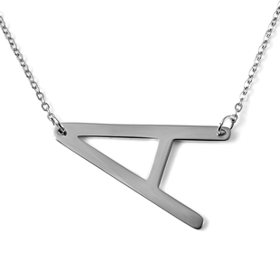 Initiail A Necklace (Size - 20) in Stainless Steel