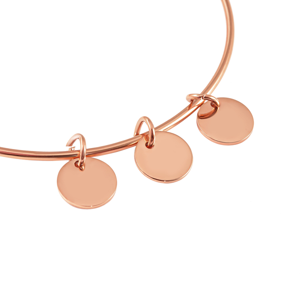 Tree of Life Bangle (Size 7.5 Strechable) in Rose Gold Tone
