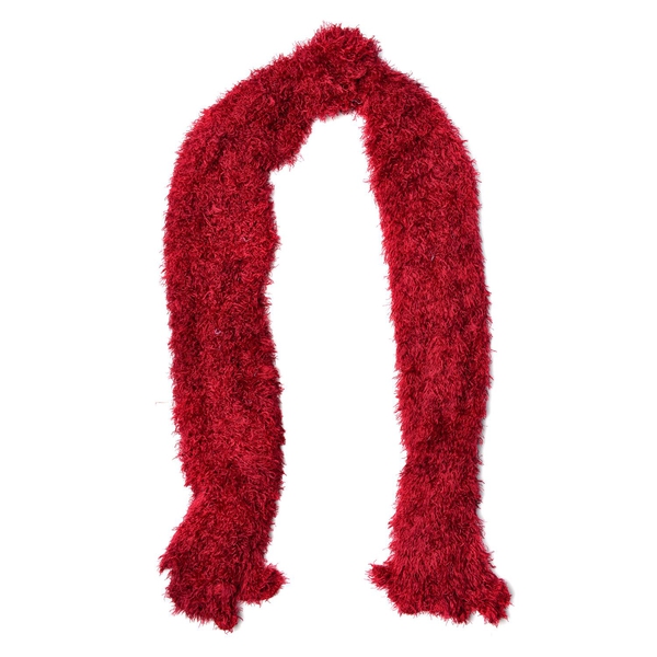 Red Colour Woven Scarf (Size 140x10 Cm)