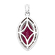 African Ruby (FF) and Diamond Pendant in Platinum Overlay Sterling Silver 3.77 Ct.