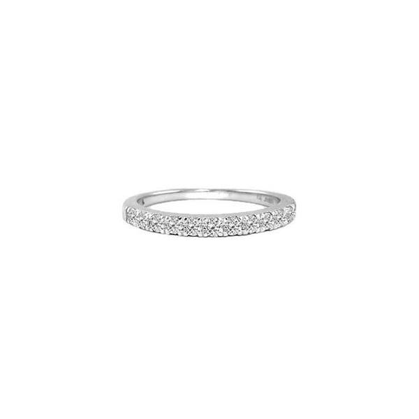 BRILLIANT CUT 9K W Gold Diamond (Rnd) (I3/G-H) Half Eternity Ring 0.500 Ct.